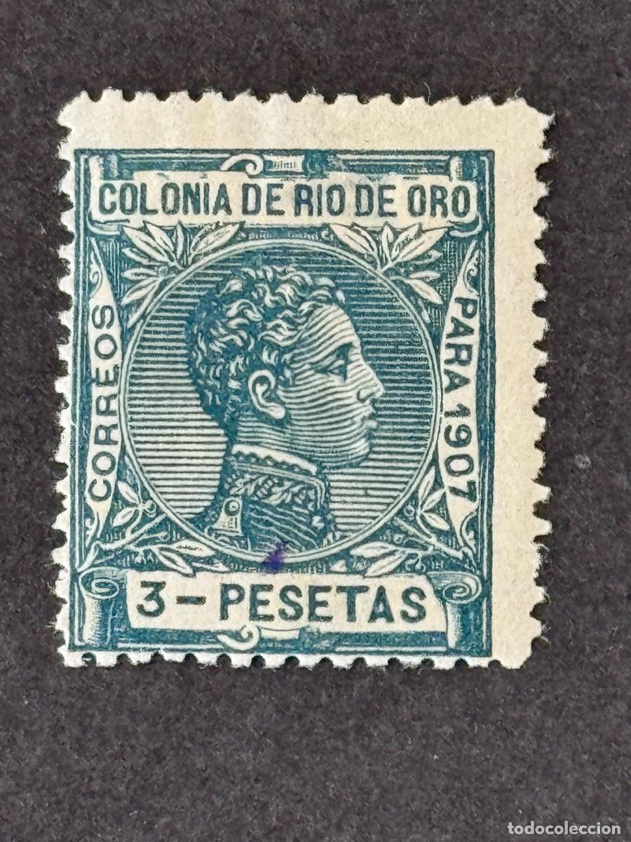 Sellos: Rio de Oro, Alfonso XIII, 1907, Edifil 30, nuevo con fijasellos