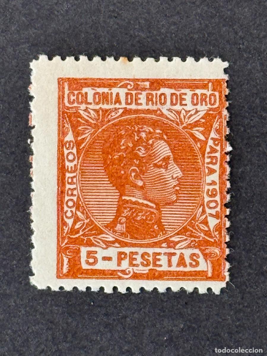 Sellos: Rio de Oro, Alfonso XIII, 1907, Edifil 32, nuevo con fijasellos