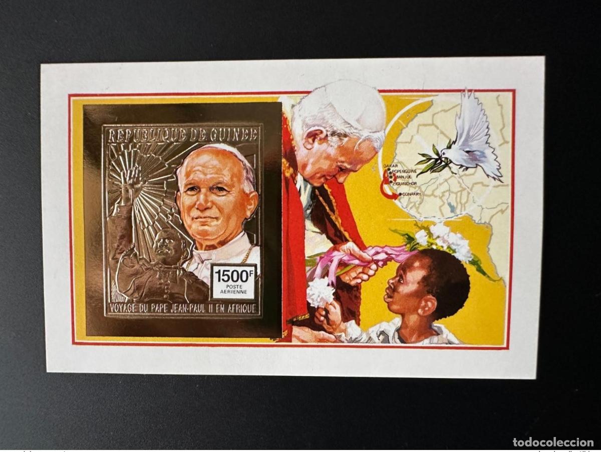 Sellos: Guinea 1992 Mi. Bl. 428B ND IMPERF Gold Papa Juan Pablo II