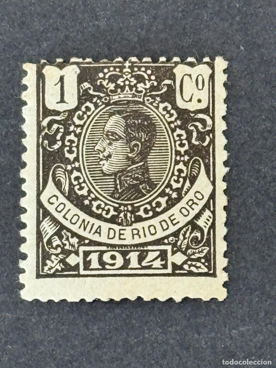 Sellos: Rio de Oro, Alfonso XIII, 1914, Edifil 78, nuevo con fijasellos
