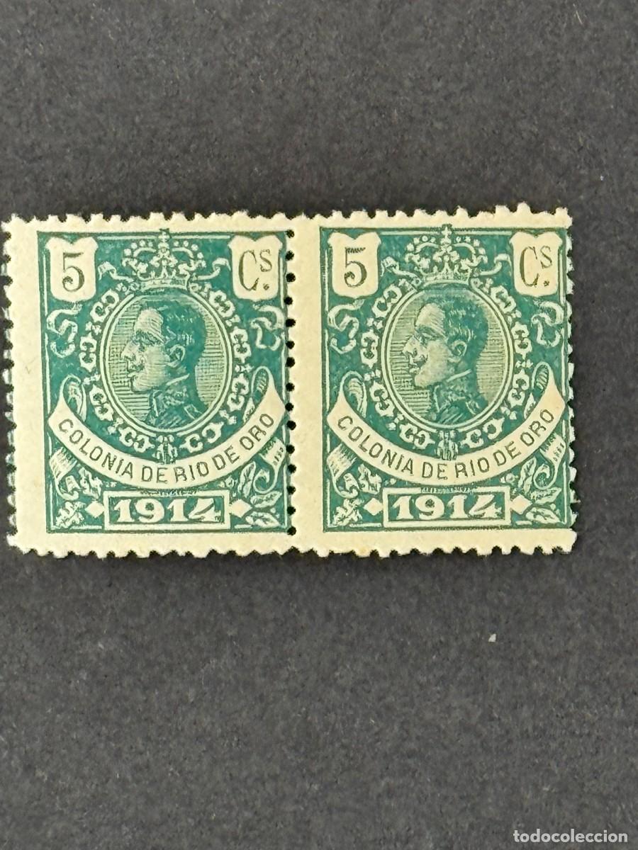 Sellos: Rio de Oro, Alfonso XIII, 1914, Edifil 80, en pareja, nuevos