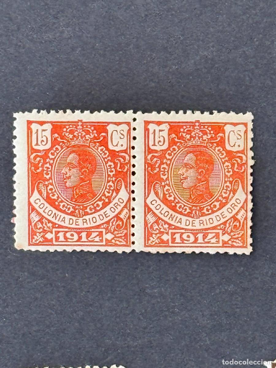 Sellos: Rio de Oro, Alfonso XIII, 1914, Edifil 82, en pareja, nuevos