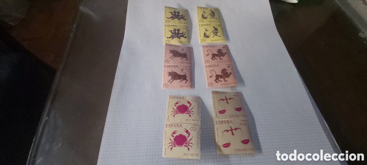 Sellos: 12 SELLOS SIGNOS DEL ZODIACO. RIO MUNI. FERNANDO POO. 1968
