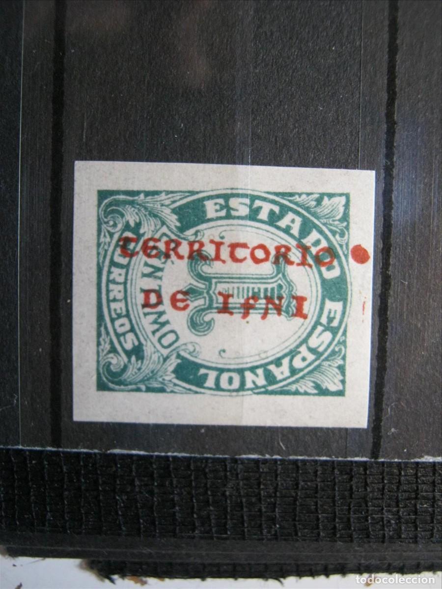 Sellos: IFNI 1941-42 EDIFIL 1 HABILITACI&Oacute;N NEGRA VERTICAL MNH** SIN CHARNELA LUJO RARO.