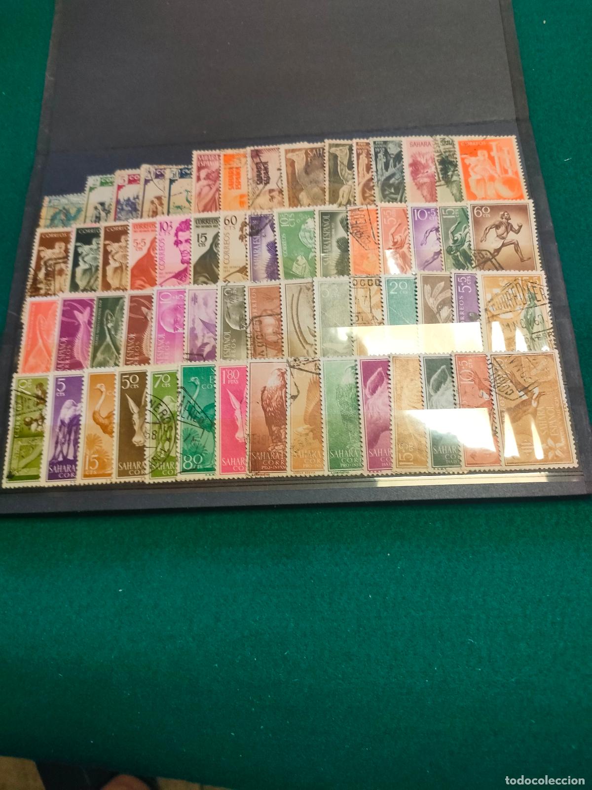 Sellos: LOTE DE 210 SELLOS USADOS DE SAHARA - COLONIAS ESPA&Ntilde;OLAS