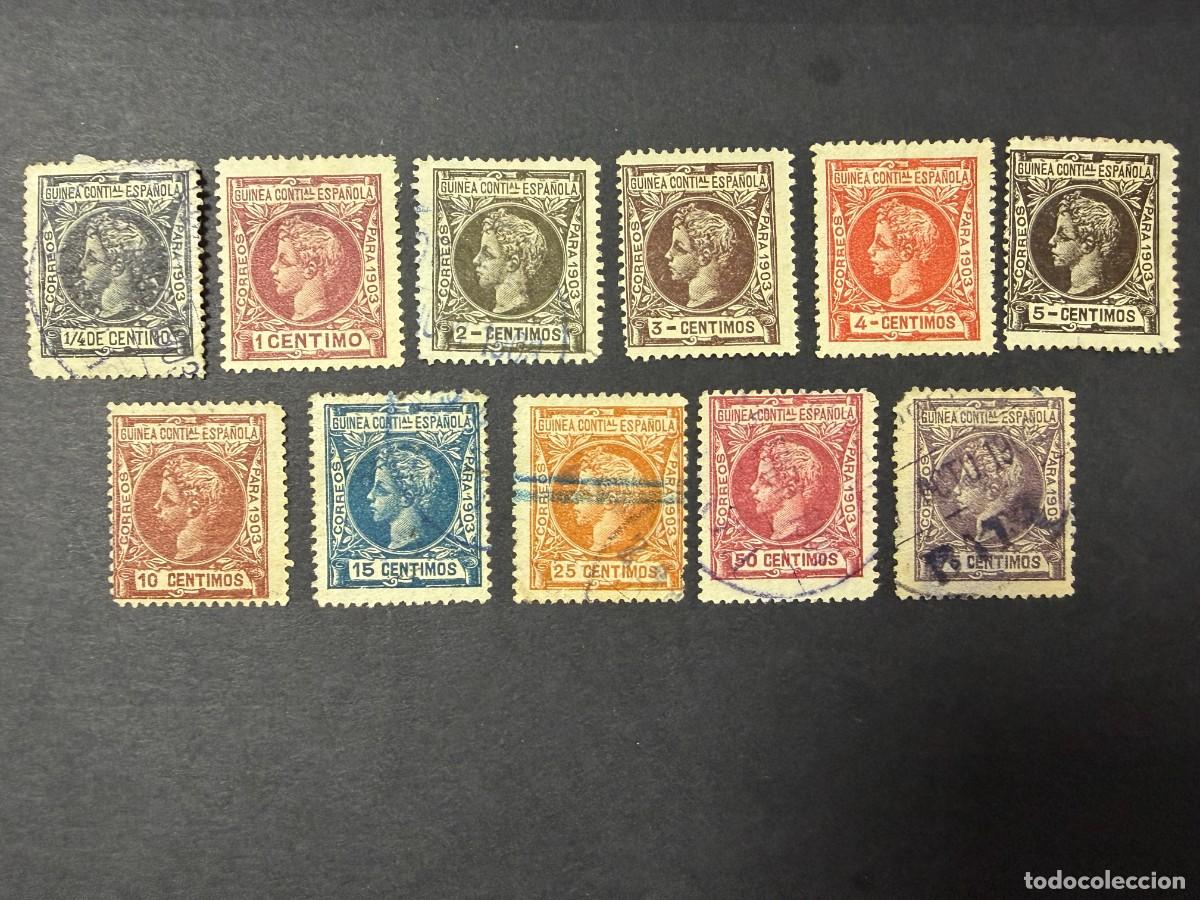 Sellos: GUINEA ECUATORIAL, 1903. EDIFIL 9 + 11/20. REY ALFONSO XIII. NUEVOS Y USADOS
