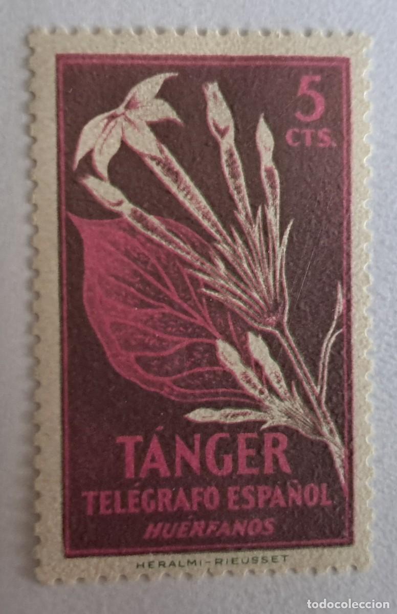 Sellos: SELLO, TANGER,BENEFICENCIA,HU&Eacute;RFANOS TEL&Eacute;GRAFOS,FLORES,5 CTS