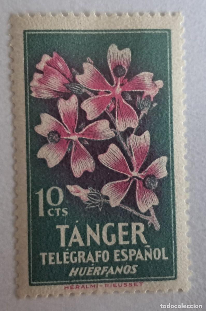 Sellos: SELLO, TANGER,BENEFICENCIA,HU&Eacute;RFANOS TEL&Eacute;GRAFOS,FLORES, 10 CTS