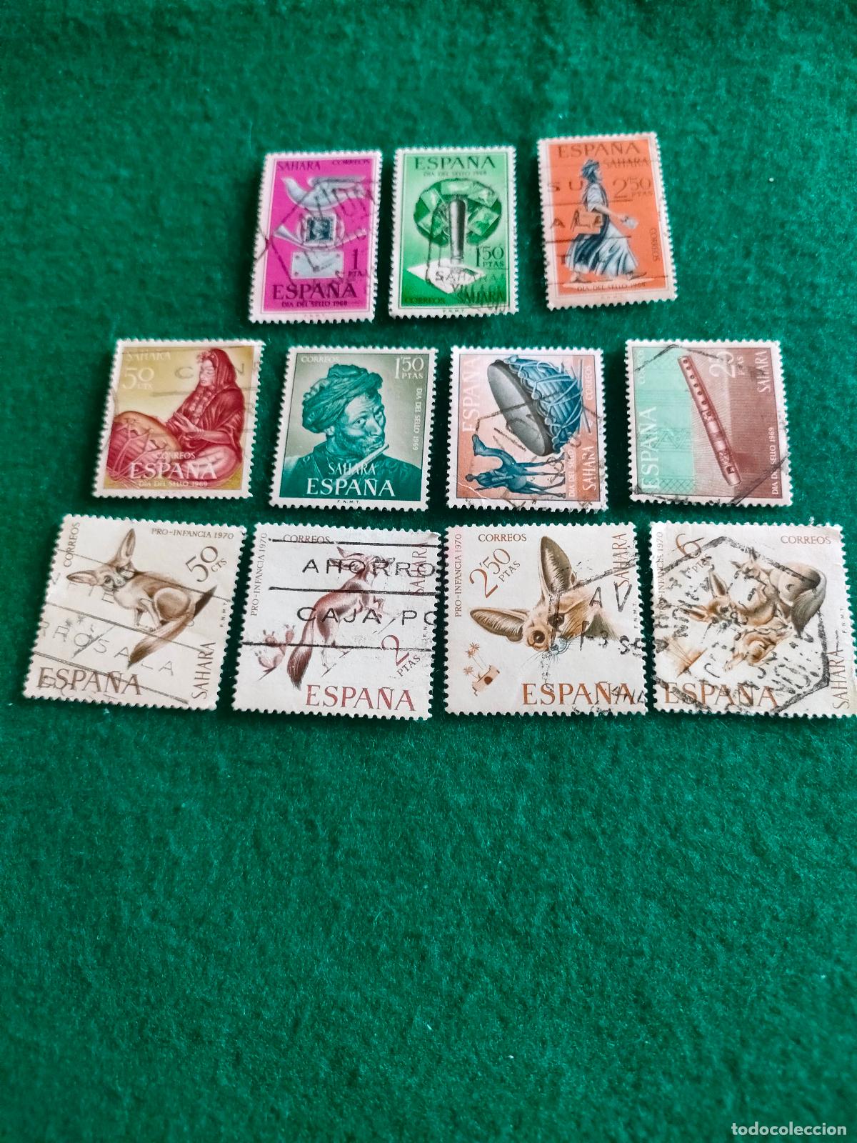 Sellos: SERIES COMPLETAS SELLOS USADOS DEL SAHARA L-102