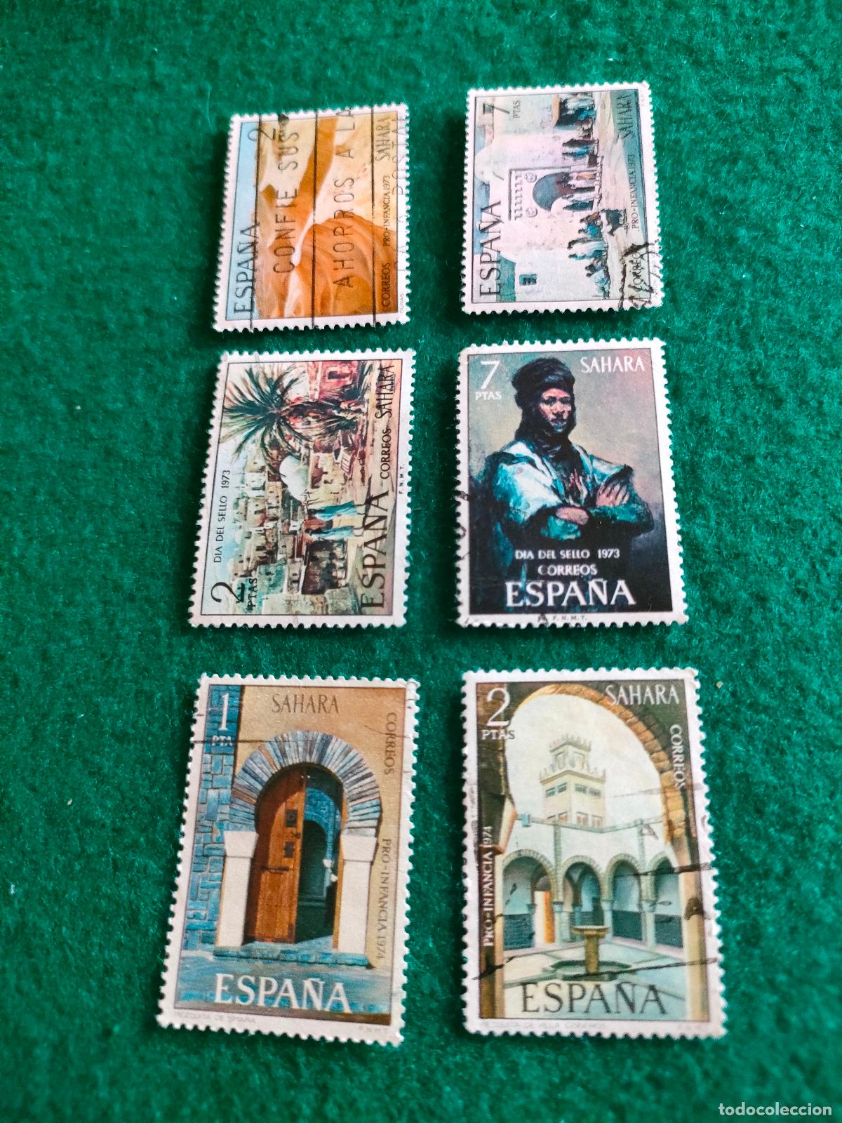 Sellos: SERIES COMPLETAS SELLOS USADOS DEL SAHARA L-105