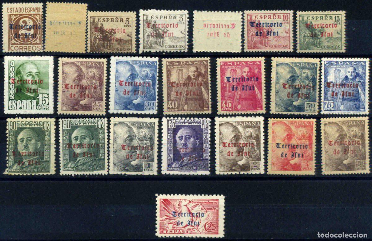 Sellos: Ifni 1948/1949 Edifil 37/56** (MNH) con variedades