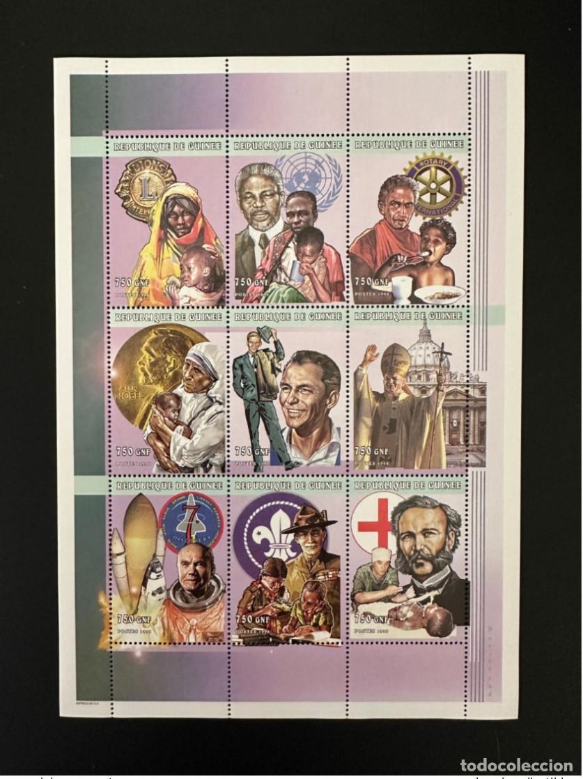 Sellos: Guinea 1998/1999 Mi. 2213 - 2221 Papa Juan Pablo II Teresa Lions Rotary Dunant