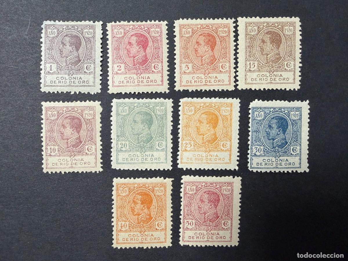 Sellos: RIO DE ORO, 1920. EDIFIL 117/126. REY ALFONSO XIII. NUEVOS. CON FIJASELLOS