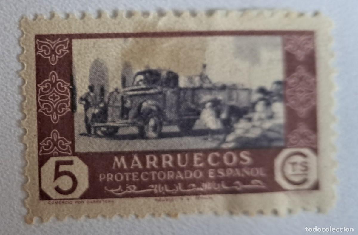 Sellos: sello de Marruecos, protectorado Espa&ntilde;ol, comercio por carretera, 5 ctos.
