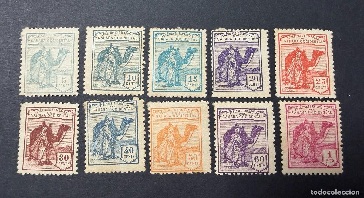 Sellos: SAHARA ESPA&Ntilde;OL, 1924. EDIFIL 1/10. DROMEDARIO E IND&Iacute;GENA. NUEVOS. CON FIJASELLOS