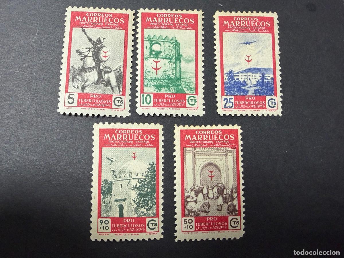 Sellos: MARRUECOS, 1950. PROTECTORADO ESPA&Ntilde;OL. EDIFIL 325/29. PRO TUBERCULOSOS. NUEVOS. SIN FIJASELLOS