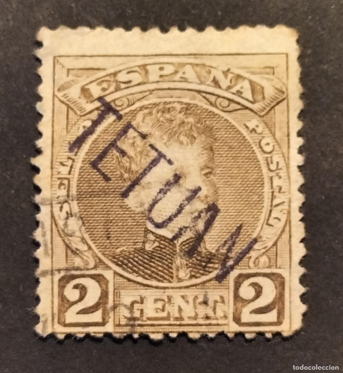 Sellos: MARRUECOS ESPA&Ntilde;OL (TETUAN) 1908 - SELLOS DE ESPA&Ntilde;A HABILITADOS - EDIFIL n⁰ 15 - 2 C. SEPIA.