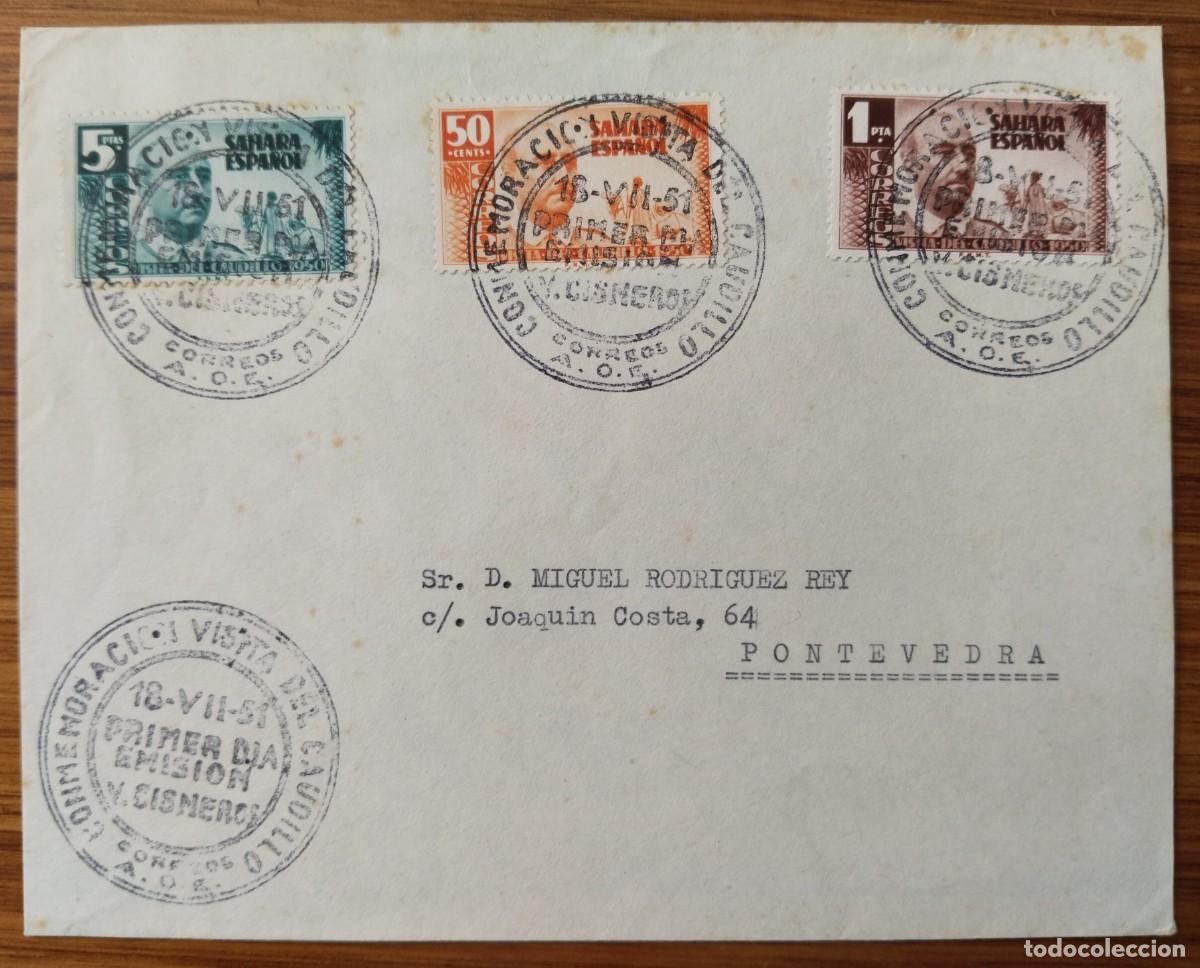 Sellos: SAHARA ESPA&Ntilde;OL FRANCO SOBRE PRIMER DIA SPD FRANCO EDIFIL 88-90