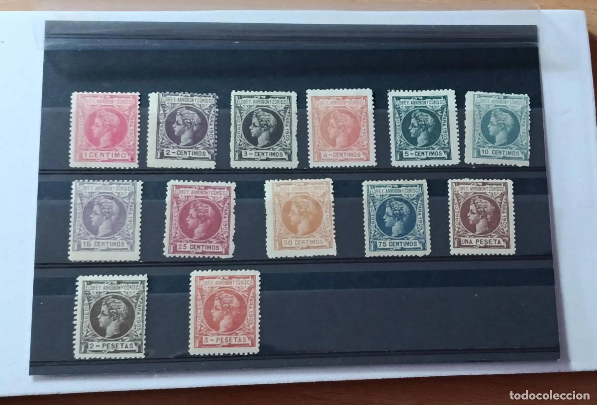 Sellos: Sellos colonias Elobey, Annob&oacute;n y Corisco 1905, Edifil 19/31 nuevos