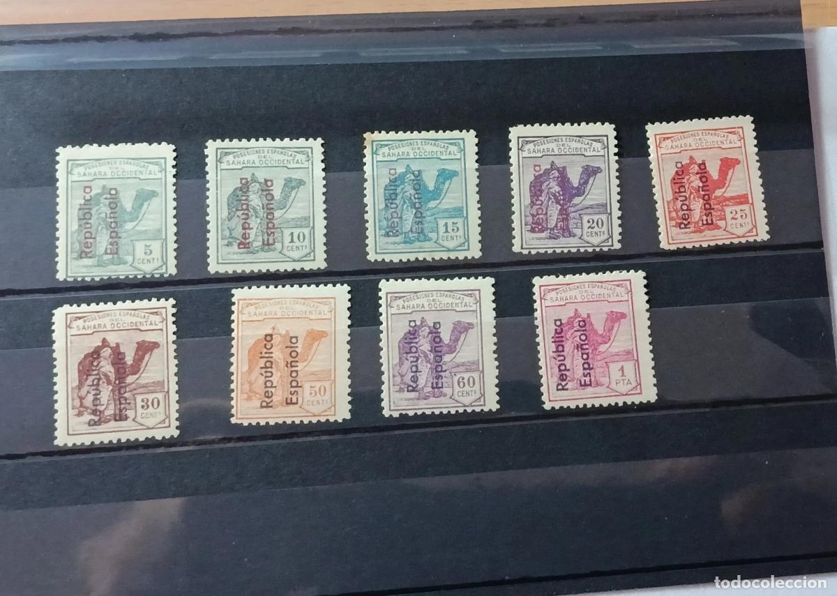 Sellos: Sellos S&aacute;hara 1931-1935, Edifil 36/41, 43/45 habilitados vertical. Nuevos