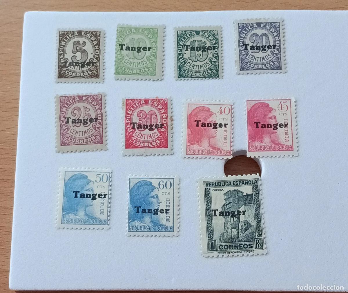 Sellos: Sellos colonias espa&ntilde;olas T&aacute;nger 1939, Edifil 114/124, alg&uacute;n sello marquillado.