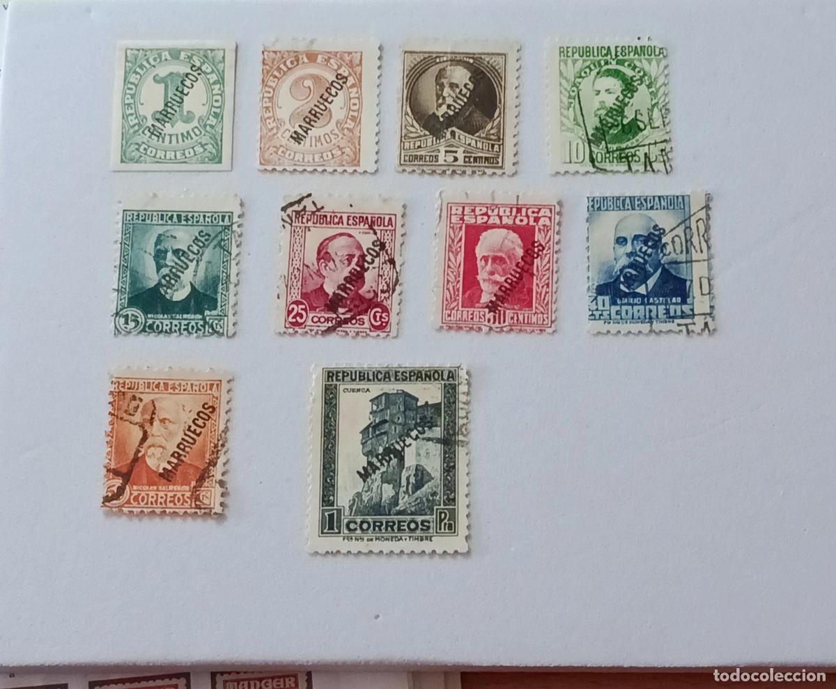 Sellos: Sellos T&aacute;nger espa&ntilde;ol 1933-1938, Edifil 70/74, 76/79, 81