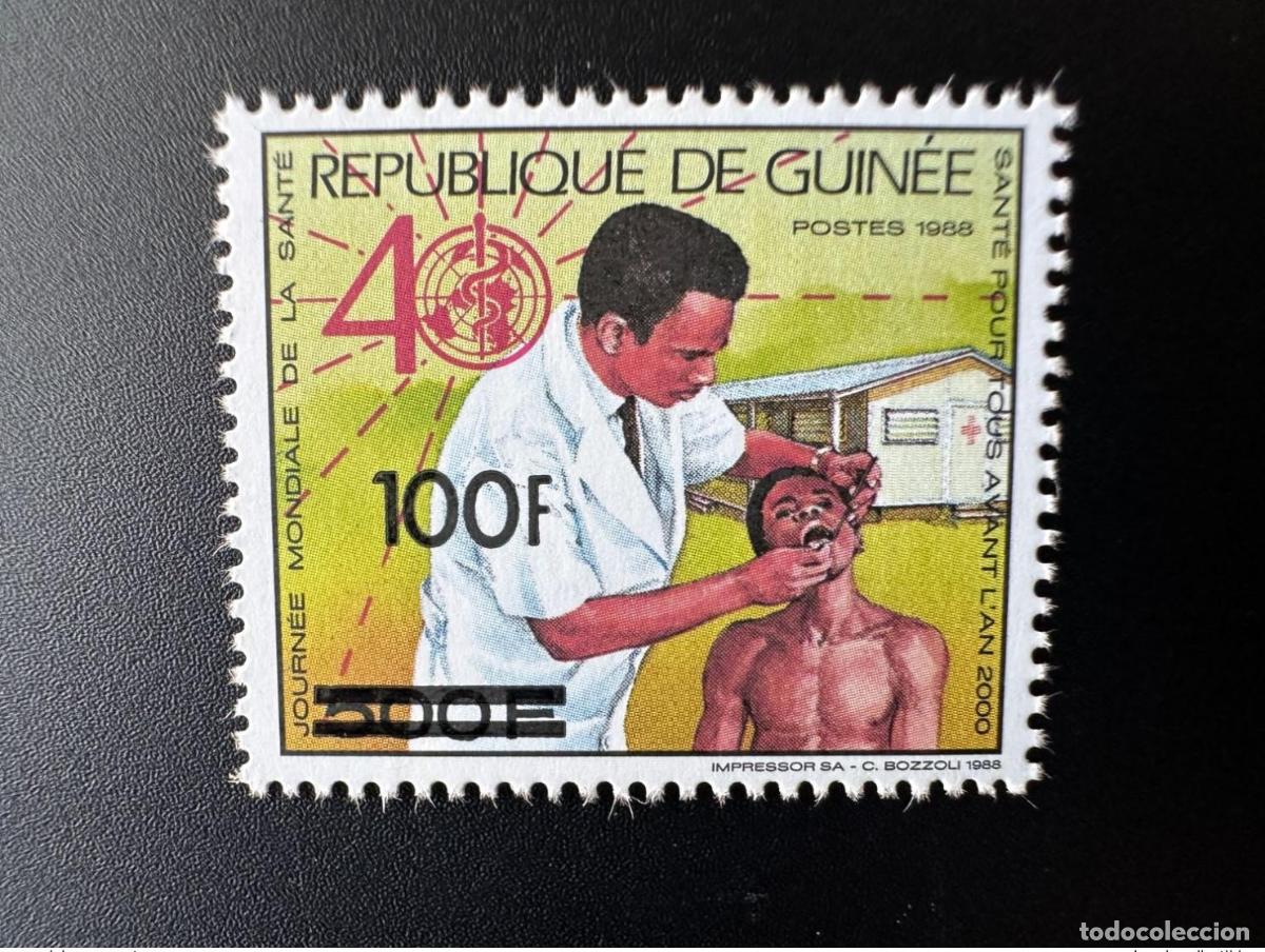 Sellos: Guinea 1991 Mi. 1330 sobrecargado OMS D&iacute;a Mundial de la Salud MNH**