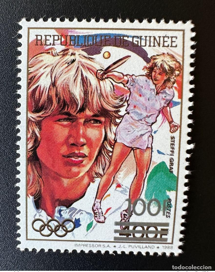 Sellos: Guinea 1991 Mi. 1326 sobrecargada Steffi Stefanie Graf Sport Tennis nueve MNH **