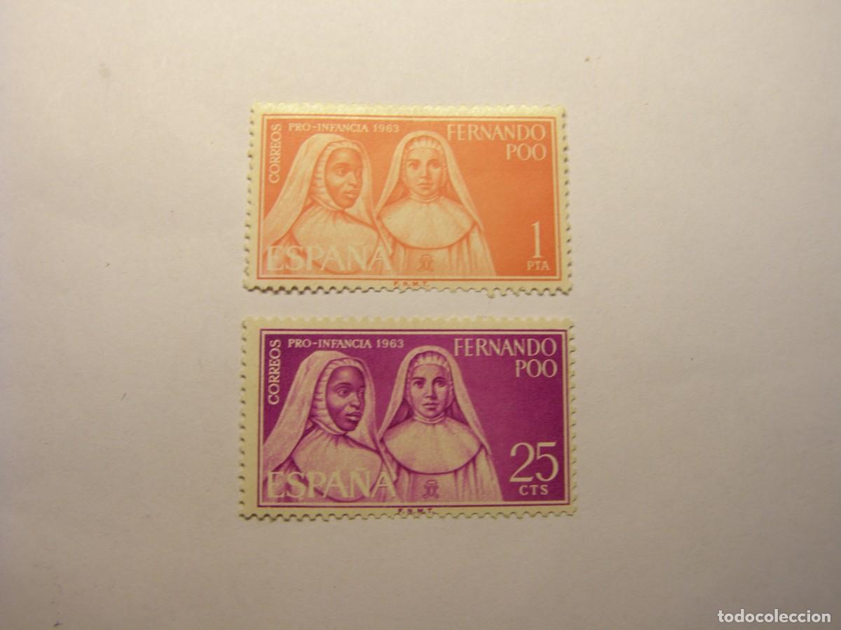 Sellos: Lote sellos colonia espa&ntilde;ola Fernando Poo. Pro infancia 1963.