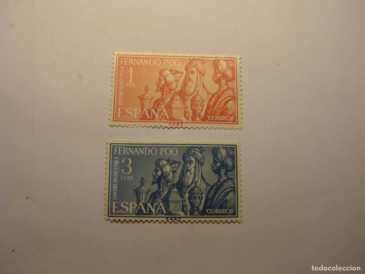Sellos: Lote sellos colonia espa&ntilde;ola Fernando Poo. Dia del Sello 1964.