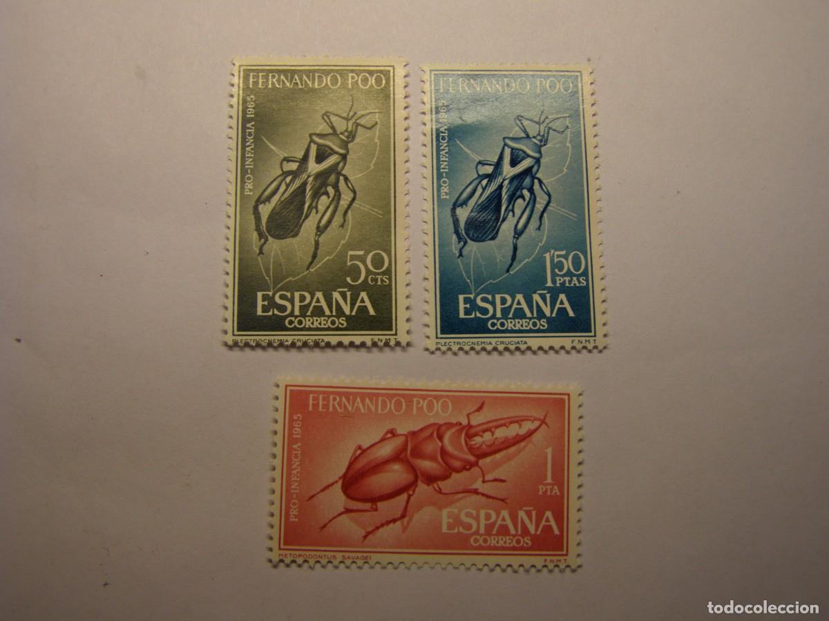 Sellos: Lote sellos colonia espa&ntilde;ola Fernando Poo. Pro infancia 1965.