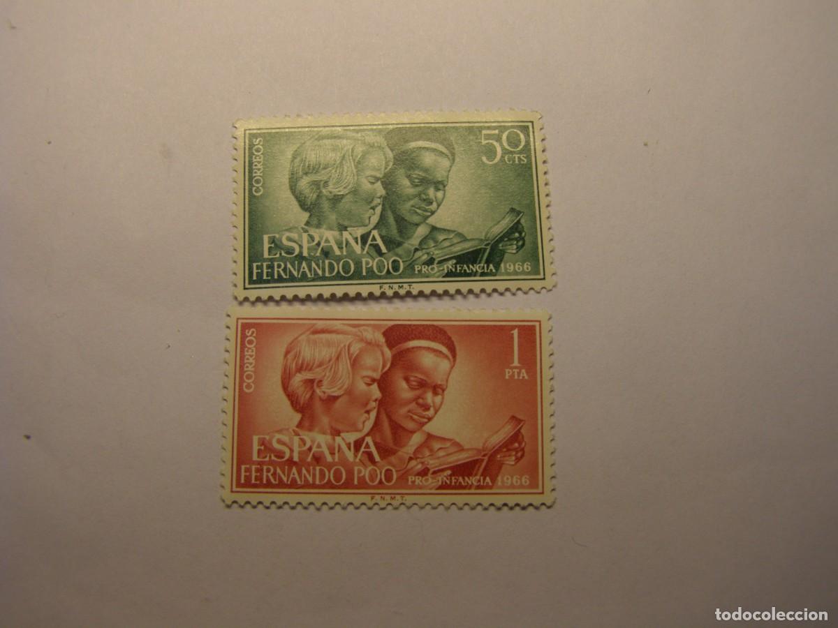 Sellos: Lote sellos colonia espa&ntilde;ola Fernando Poo. Pro infancia 1966.