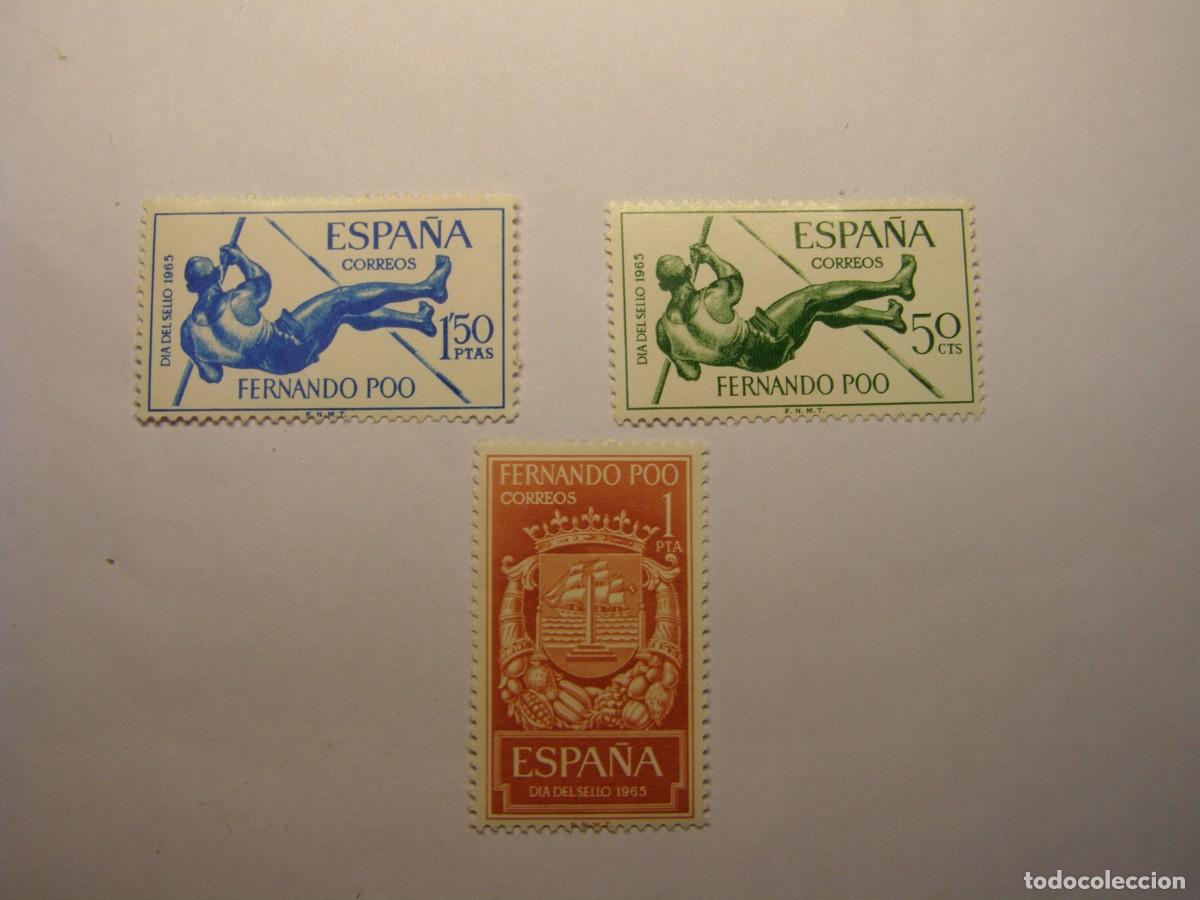 Sellos: Lote sellos colonia espa&ntilde;ola Fernando Poo. Dia del sello 1965.