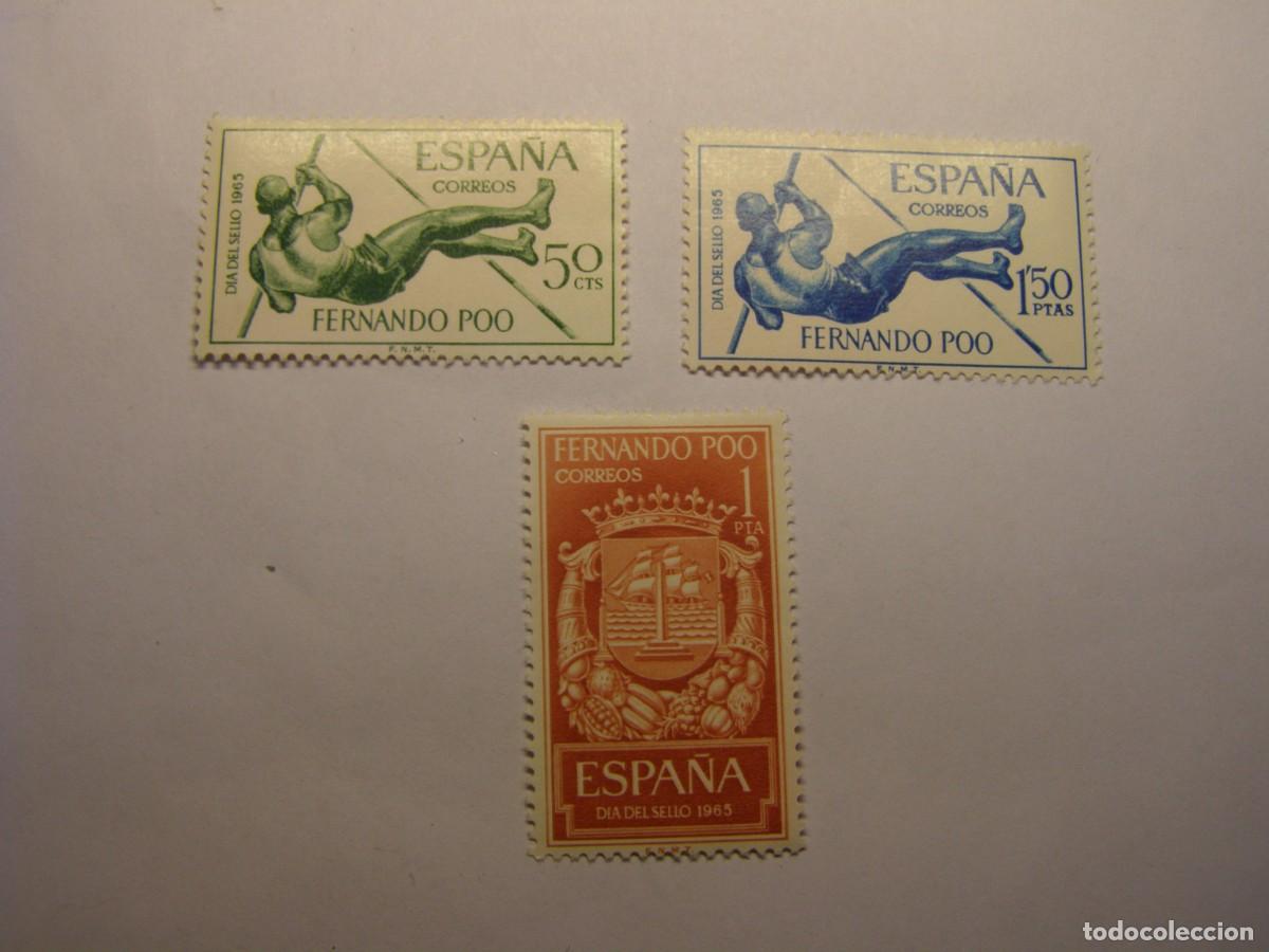Sellos: Lote sellos colonia espa&ntilde;ola Fernando Poo. Dia del sello 1965.