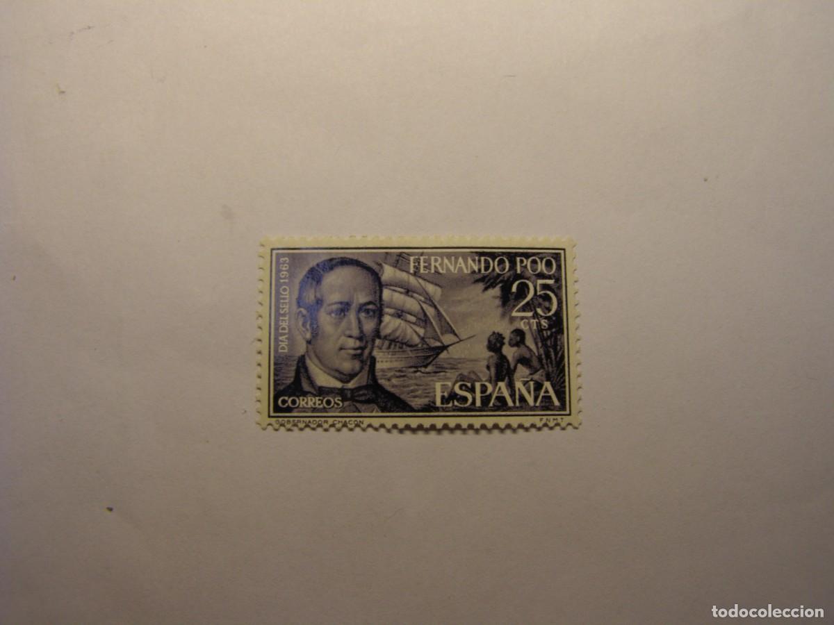 Sellos: Sello colonia espa&ntilde;ola Fernando Poo. Dia del sello 1963.
