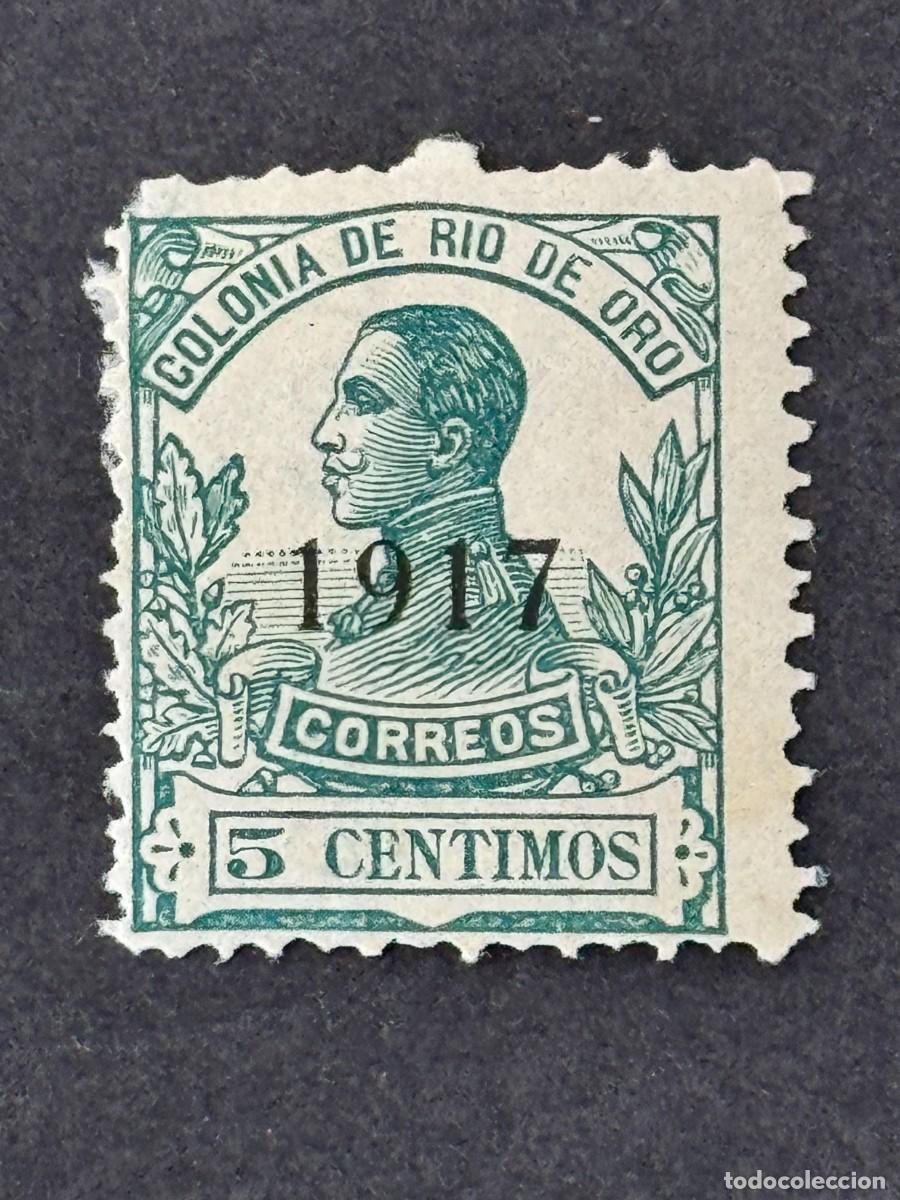 Sellos: Rio de Oro, Alfonso XIII, habilitado, 1917, Edifil 93, nuevo con fijasellos