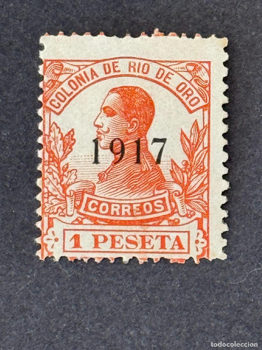 Sellos: Rio de Oro, Alfonso XIII, habilitado, 1917, Edifil 101, nuevo con fijasellos