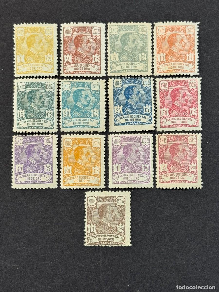 Sellos: Rio de Oro, Alfonso XIII, 1921, Edifil 130 al 142, nuevos (10 pts. sin goma)