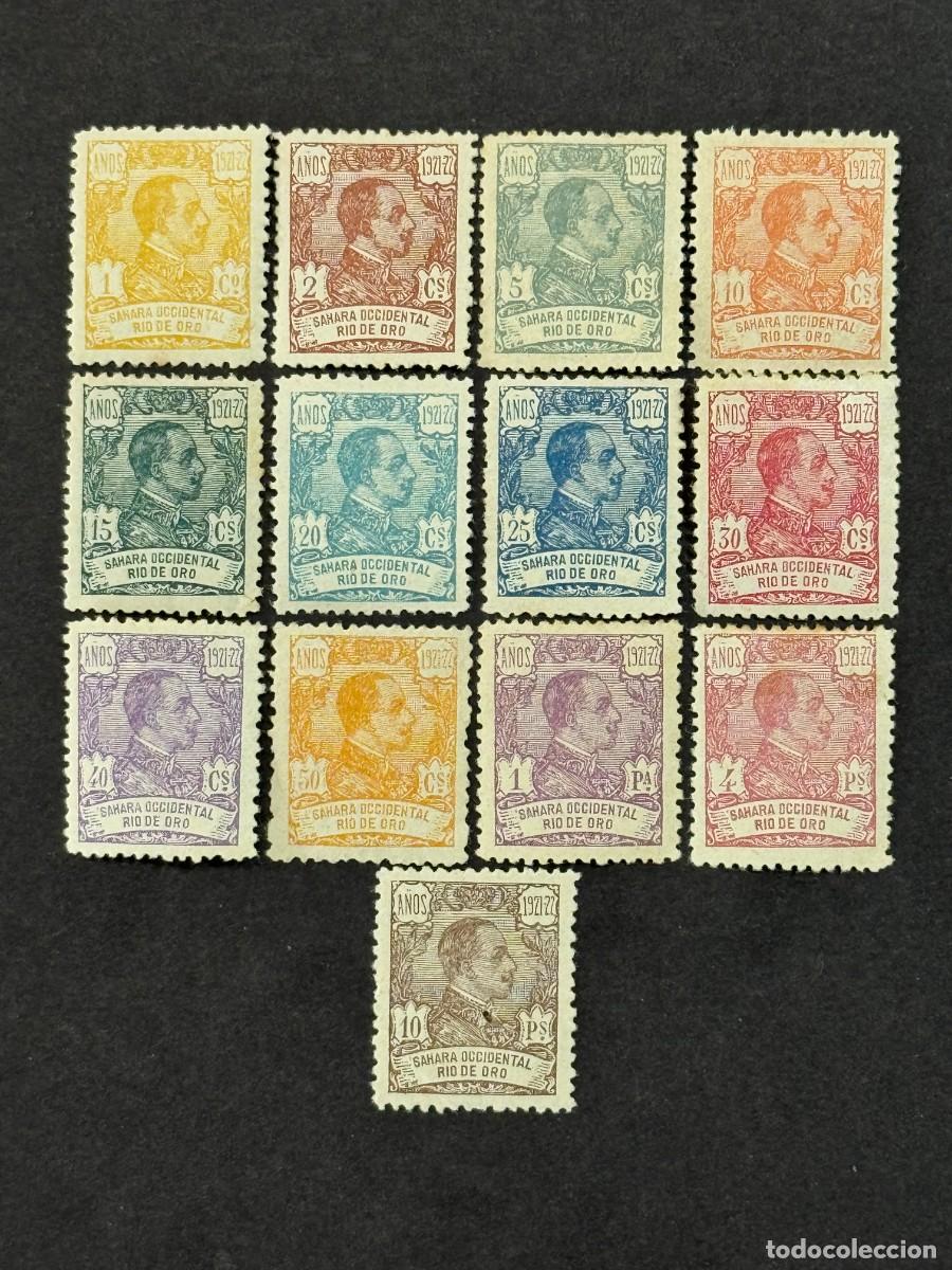 Sellos: Rio de Oro, Alfonso XIII, 1921, Edifil 130 al 142, nuevos con fijasellos