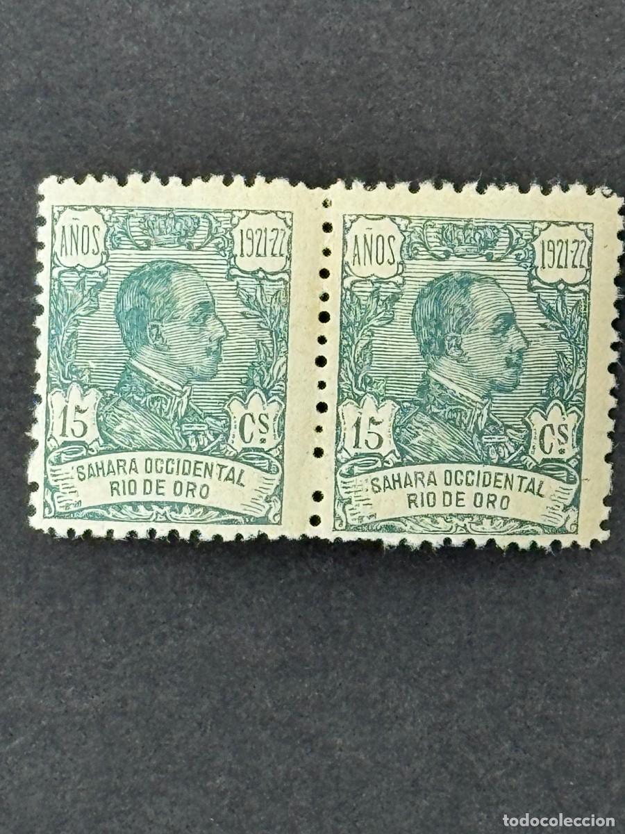 Sellos: Rio de Oro, Alfonso XIII, 1921, Edifil 134, en pareja, nuevos
