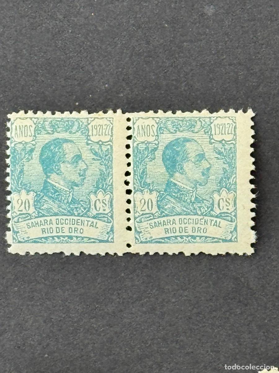Sellos: Rio de Oro, Alfonso XIII, 1921, Edifil 135, en pareja, nuevos