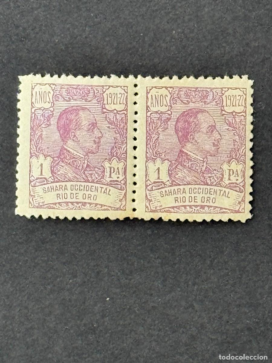 Sellos: Rio de Oro, Alfonso XIII, 1921, Edifil 140, en pareja, nuevos