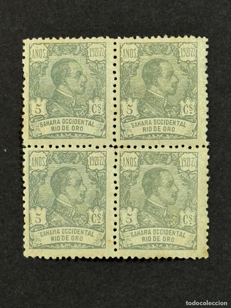 Sellos: Rio de Oro, Alfonso XIII, 1921, Edifil 132, bloque de 4, nuevos