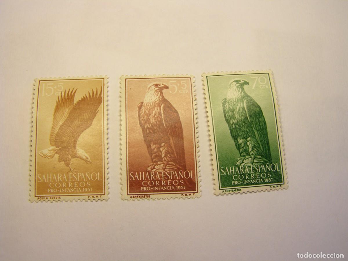 Sellos: Sellos de Espa&ntilde;a, colonia del Sahara, pro infancia, a&ntilde;o de 1957.