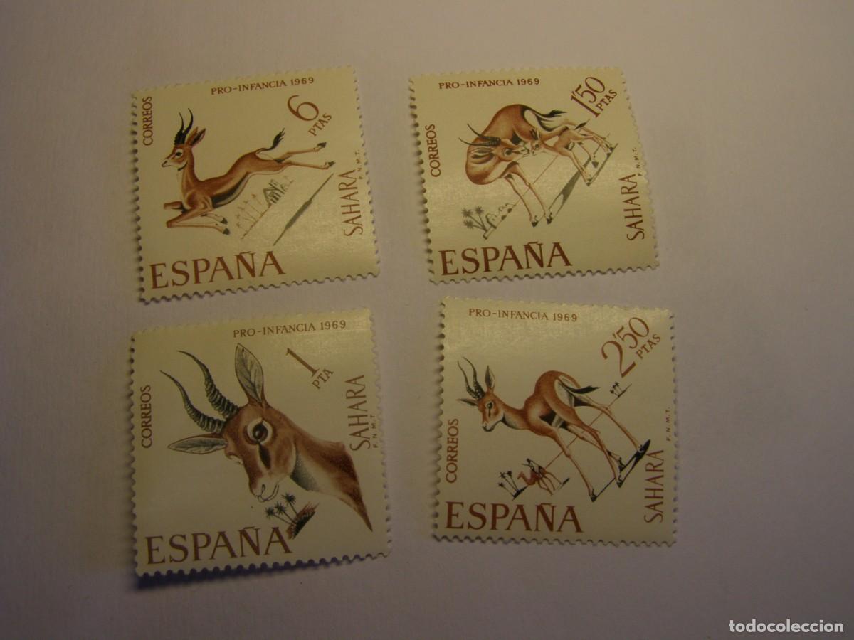 Sellos: Sellos de Espa&ntilde;a, colonia del Sahara, pro infancia, a&ntilde;o de 1969.