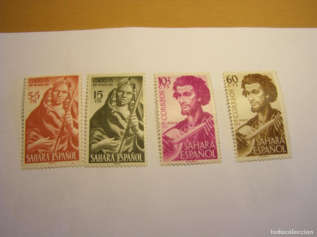 Sellos: Sellos de Espa&ntilde;a, colonia del Sahara, pro infancia, a&ntilde;o de 1953.