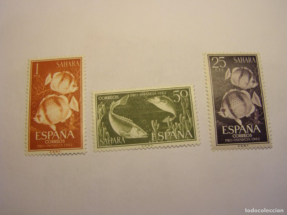 Sellos: Sellos de Espa&ntilde;a, colonia del Sahara, pro infancia, a&ntilde;o de 1962.