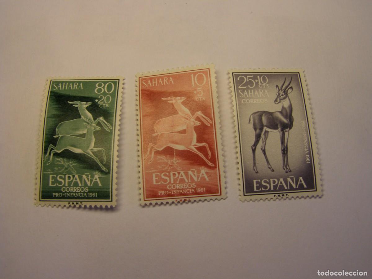 Sellos: Sellos de Espa&ntilde;a, colonia del Sahara, pro infancia, a&ntilde;o de 1961.
