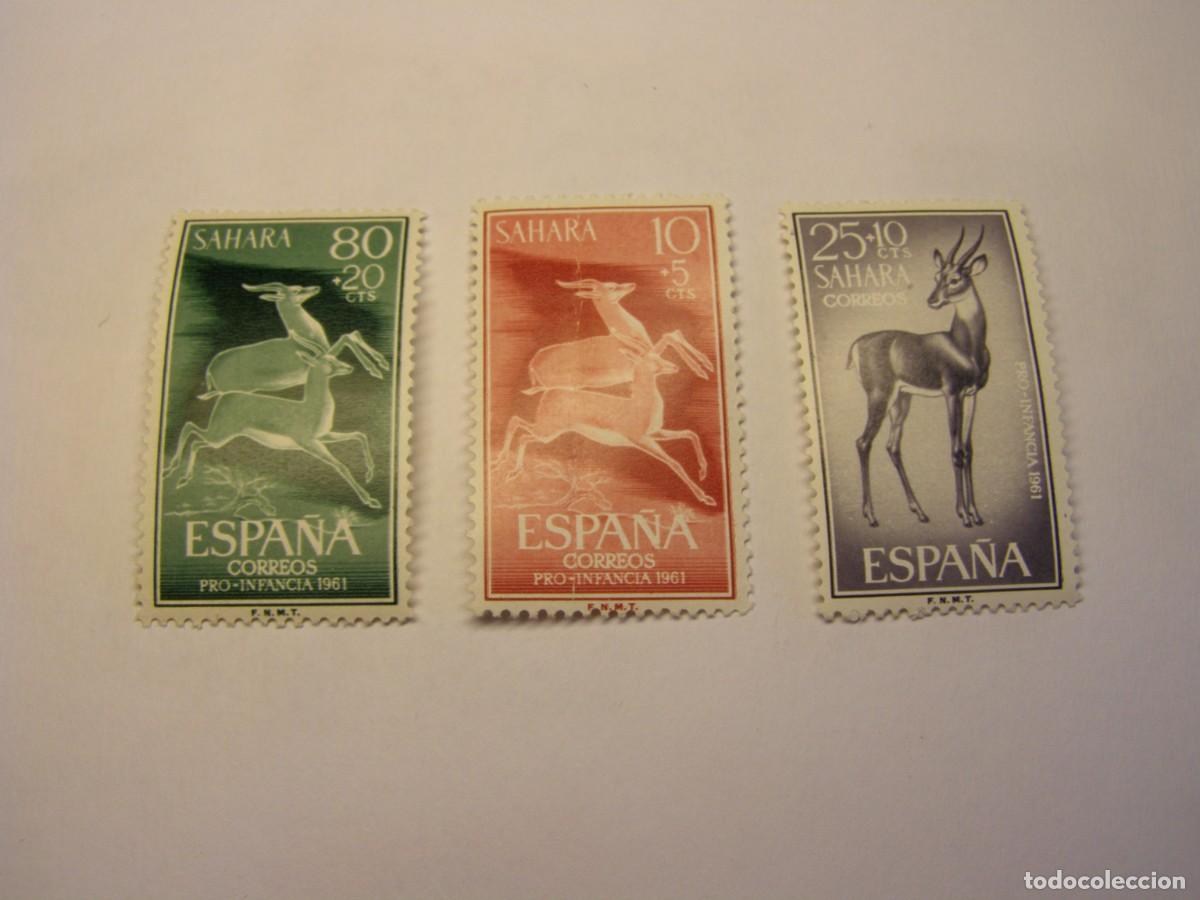 Sellos: Sellos de Espa&ntilde;a, colonia del Sahara, pro infancia, a&ntilde;o de 1961.