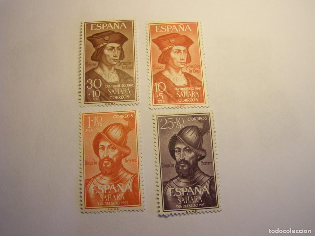 Sellos: Sellos de Espa&ntilde;a, colonia del Sahara, dia del sello, a&ntilde;o de 1961.